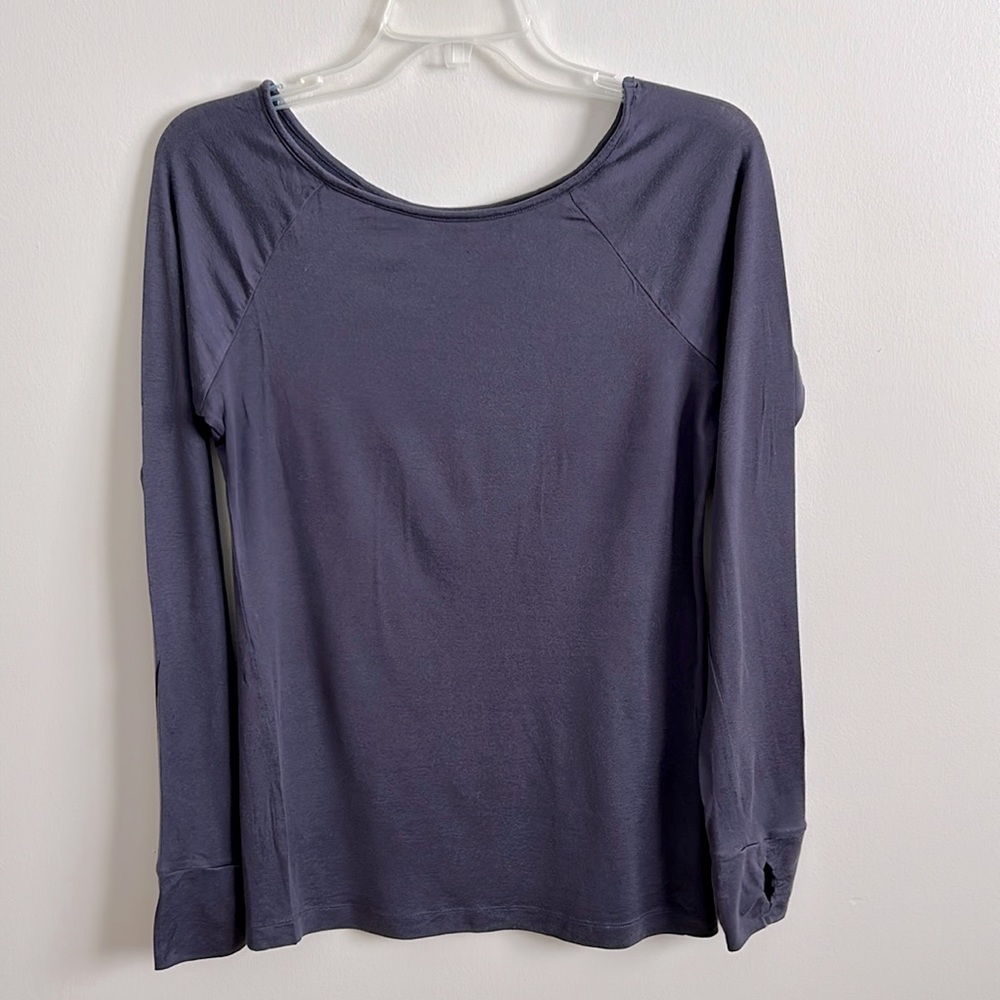 Sweaty Betty long sleeved workout top in tencel, size M, in purple